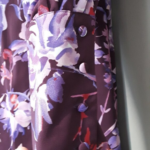Nwt Who What Wear Purple Floral Wrap Dress - Picture 10 of 16